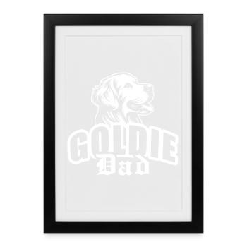 « Goldie Dad » avec tête de chien - Affiche encadrée (27 × 37 cm) - noir - Devant
