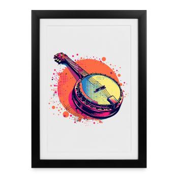 Look banjo comique - Affiche encadrée (27 × 37 cm) - noir - Devant