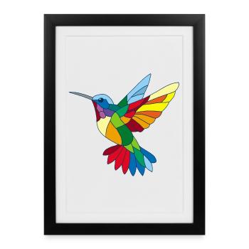 Multicolored Hummingbird - Framed poster (27 × 37 cm) - black - Front