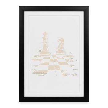 Échecs - Affiche encadrée (27 × 37 cm) - noir - Devant