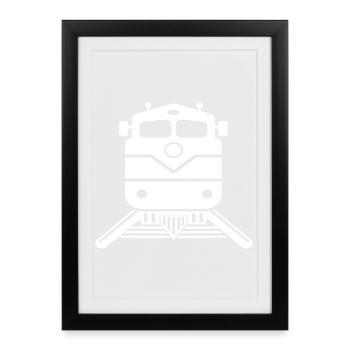 Train Locomotive Express Train Trainspotting - Framed poster (27 × 37 cm) - black - Front