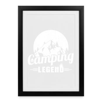 Mountain Camping Legend Design - Framed poster (27 × 37 cm) - black - Front