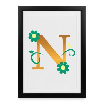 N - Framed poster (27 × 37 cm) - black - Front