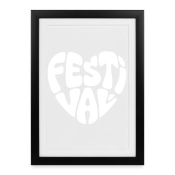 Festival Heart - Framed poster (27 × 37 cm) - black - Front