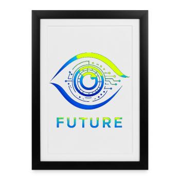 Conception futuriste de la technologie du cercle - Affiche encadrée (27 × 37 cm) - noir - Devant