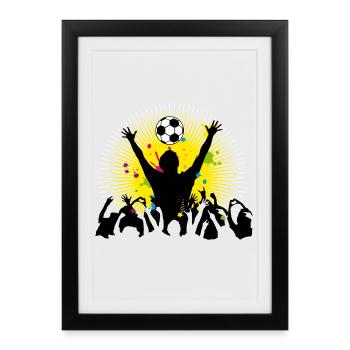 Puissance rayonnante des fans de football – atmosphère de stade à l’état pur - Affiche encadrée (27 × 37 cm) - noir - Devant
