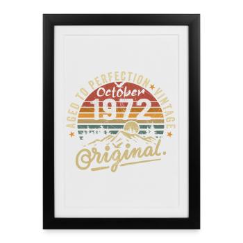 1972 Né en octobre 1972 Né en octobre 1972 - Affiche encadrée (27 × 37 cm) - noir - Devant