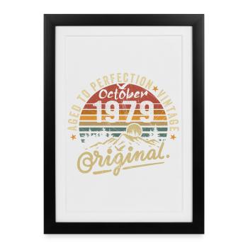 1979 Né en octobre 1979 Né en octobre 1979 - Affiche encadrée (27 × 37 cm) - noir - Devant
