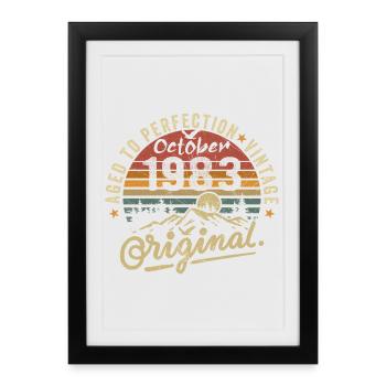 1983 Born in october 1983 Born in october 1983 - Framed poster (27 × 37 cm) - black - Front