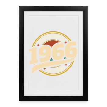 1966 Légende 60 Ans Anniversaire Homme - Affiche encadrée (27 × 37 cm) - noir - Devant