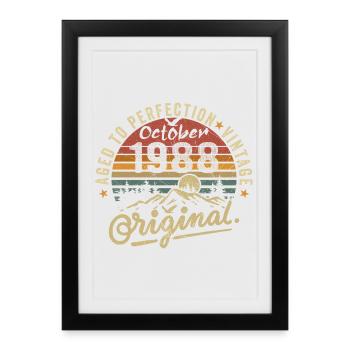 1988 Born in october 1988 Born in october 1988 - Framed poster (27 × 37 cm) - black - Front