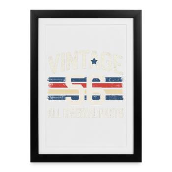 Vintage Route 1956 Design for Birthday Bday - Framed poster (27 × 37 cm) - black - Front