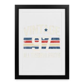 Vintage 90s Design avec 1997 Anniversaire - Affiche encadrée (27 × 37 cm) - noir - Devant