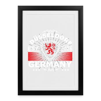 Düsseldorf Design – Fier de la ville - Affiche encadrée (27 × 37 cm) - noir - Devant