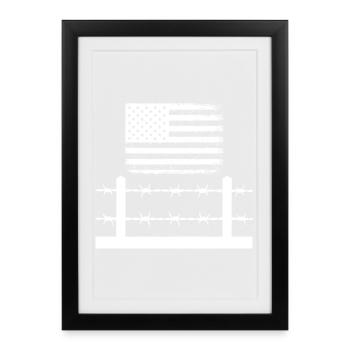 Fil de fer barbelé Amérique - Affiche encadrée (27 × 37 cm) - noir - Devant