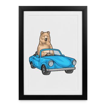Bear Car - Framed poster (27 × 37 cm) - black - Front
