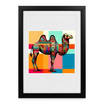 chameau - Affiche encadrée (27 × 37 cm) - noir - Devant