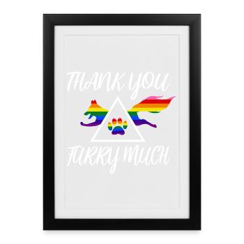 Thank you furry much - Framed poster (27 × 37 cm) - black - Front