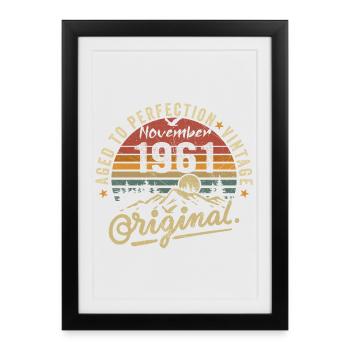 Novembre 1961 Anniversaire Novembre 1961 - Affiche encadrée (27 × 37 cm) - noir - Devant
