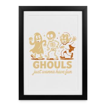 Ghouls Just Wanna Have Fun Halloween Design - Framed poster (27 × 37 cm) - black - Front