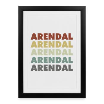 Arendal - Norway - Norge - Norwegen - Lettering - Framed poster (27 × 37 cm) - black - Front