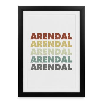 Arendal - Norway - Norge - Norwegen - Lettering - Framed poster (27 × 37 cm) - black - Front