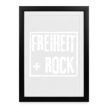 FREEDOM and ROCK GRUNGE ROCK GRAFFITI DESIGN - Framed poster (27 × 37 cm) - black - Front