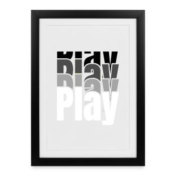 Overlapping Play Typography - Framed poster (27 × 37 cm) - black - Front