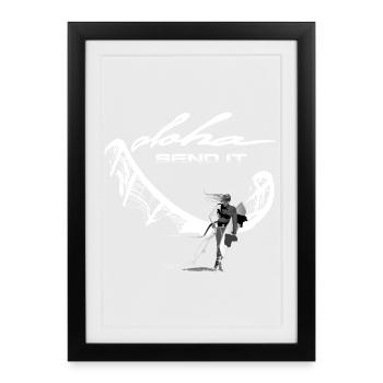 Send it Kitesurfer - Framed poster (27 × 37 cm) - black - Front