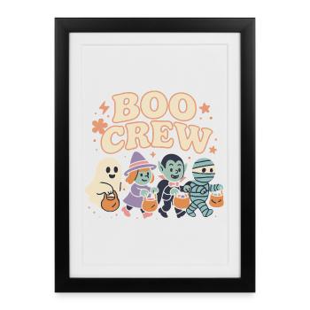 Boo Crew Halloween Costumé Fête Fun - Affiche encadrée (27 × 37 cm) - noir - Devant