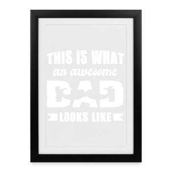 Best Dad in the World Gifts Father Christmas - Framed poster (27 × 37 cm) - black - Front