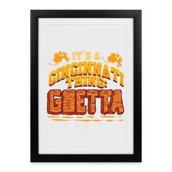 Saucisse Goetta Cincinnati Thing - Affiche encadrée (27 × 37 cm) - noir - Devant