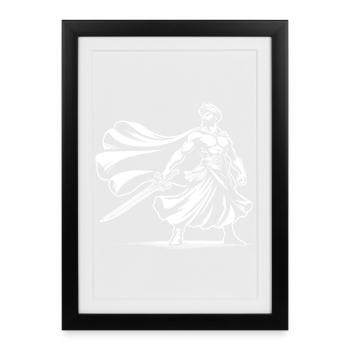 Sinbad Comic Design – Aventures en mer - Affiche encadrée (27 × 37 cm) - noir - Devant