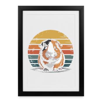 Cochon d’Inde, sucré - Affiche encadrée (27 × 37 cm) - noir - Devant