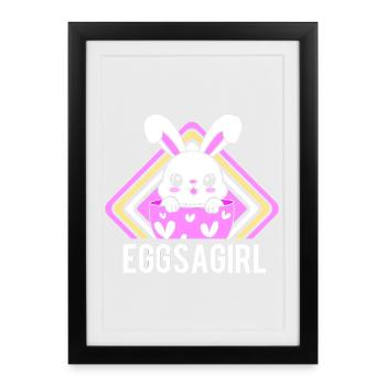 Gender Reveal Pâques Future maman - Affiche encadrée (27 × 37 cm) - noir - Devant