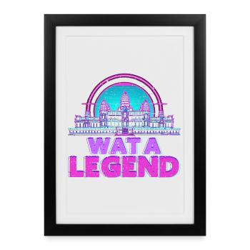 Cambodge Wat cambodgien Une légende - Affiche encadrée (27 × 37 cm) - noir - Devant