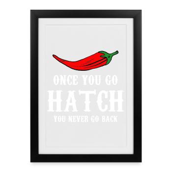 Hatch Chili Typographie audacieuse - Affiche encadrée (27 × 37 cm) - noir - Devant