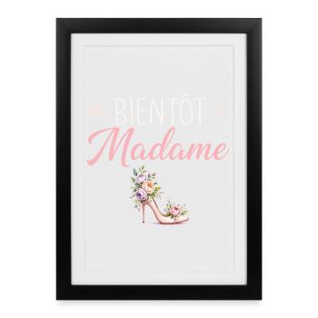 Madame Mariage EVJF Future Mariée - Affiche encadrée (27 × 37 cm) - noir - Devant