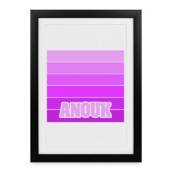 Nom de la fille Anou - Affiche encadrée (27 × 37 cm) - noir - Devant