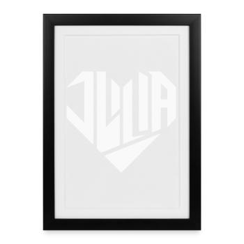Julia Name Design Heart Design - Color Variable - Framed poster (27 × 37 cm) - black - Front