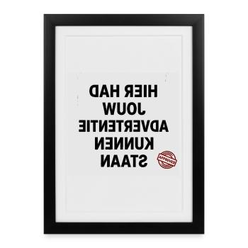 Grande typographie avec tampon d’approbation - Affiche encadrée (27 × 37 cm) - noir - Devant