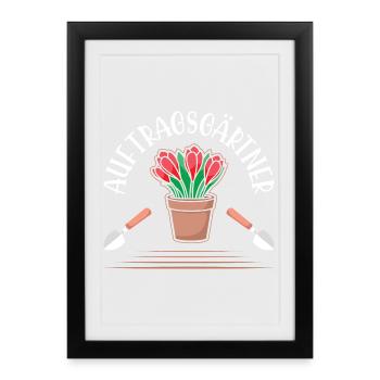 Garden Gardener Gardening Gardening Gardening Gardening - Framed poster (27 × 37 cm) - black - Front