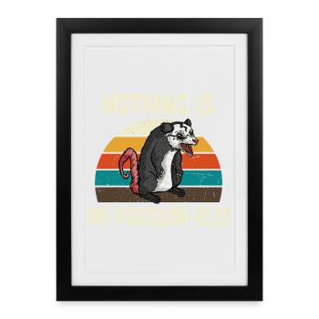 Nothing Is Um-Possum-ble Retro - Framed poster (27 × 37 cm) - black - Front