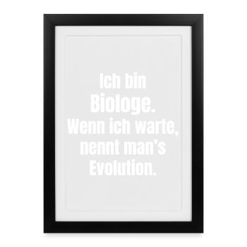 Biologiste Evolution Dicton - Affiche encadrée (27 × 37 cm) - noir - Devant