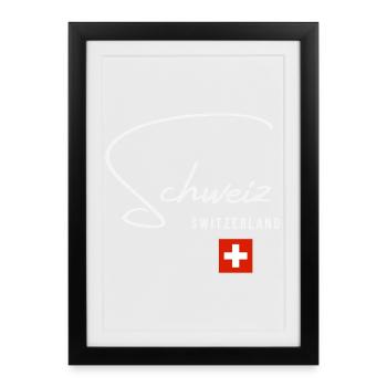 La fierté suisse, le design minimaliste élégant - Affiche encadrée (27 × 37 cm) - noir - Devant