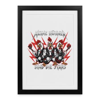 Mes poulets sont les étoiles Poulets Éleveurs de volailles - Affiche encadrée (27 × 37 cm) - noir - Devant