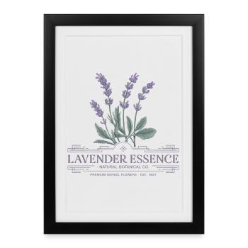 Vintage lavande - Affiche encadrée (27 × 37 cm) - noir - Devant