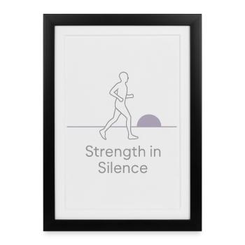 Entraînement introverti, Calme - Affiche encadrée (27 × 37 cm) - noir - Devant