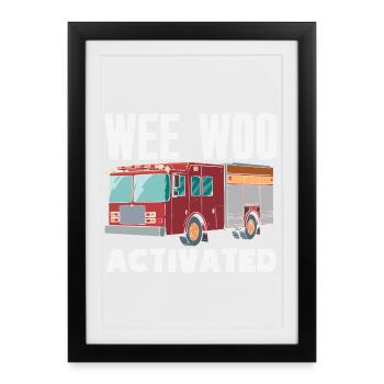 Wee Woo Squad Fire Tiny Feuerwehrmann - Gerahmtes Poster (27 × 37 cm) - Schwarz - Vorne
