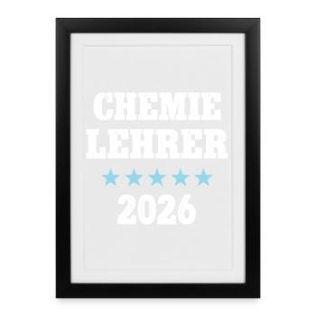 Professeur de chimie 2026 Professeur de chimie Professeur de chimie Professeur de chimie - Affiche encadrée (27 × 37 cm) - noir - Devant